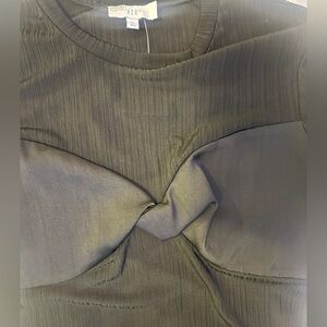 Black Short Sleeve Bodysuit with Bra Detail